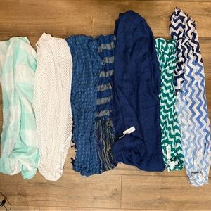 6 Colorful Patterned Scarves Collection Bundle